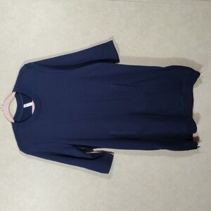 04140 Fabletics navy blue fleece Elena dress L NWT